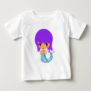 chibi magical mermaid purple hair baby T-Shirt