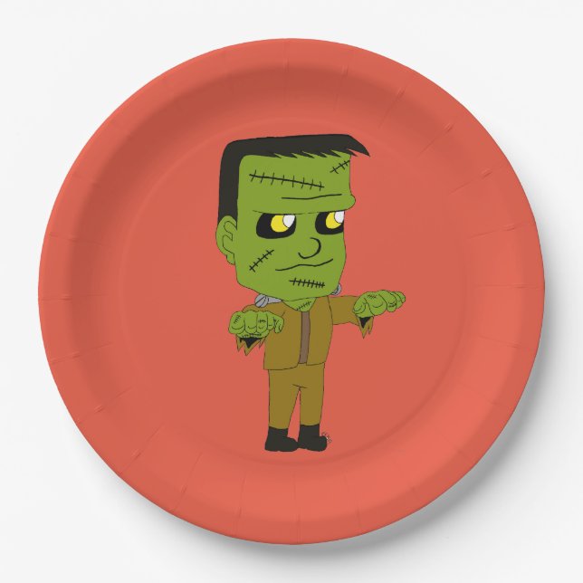 chibi  monster    paper plate (Front)