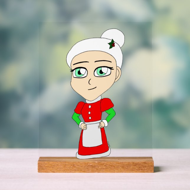 chibi mrs. claus  acrylic sign (Neutral)