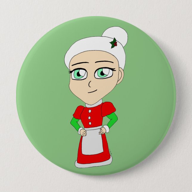 chibi mrs. claus button (Front)