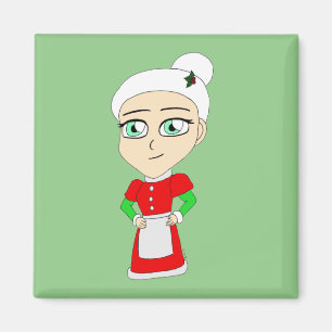 chibi mrs. claus magnet