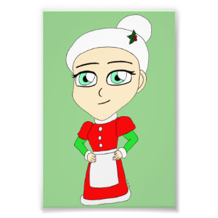 chibi mrs. claus photo print