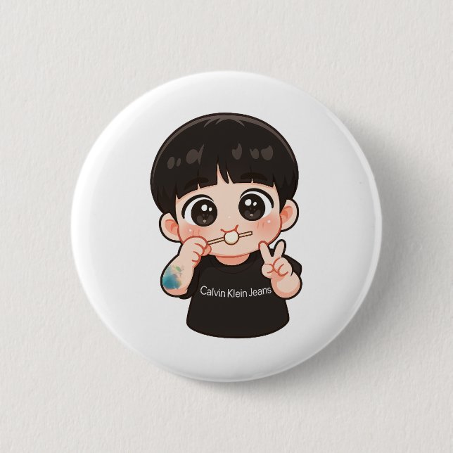 Chibi Music Pin – Golden Era Inspired Badge (Front)