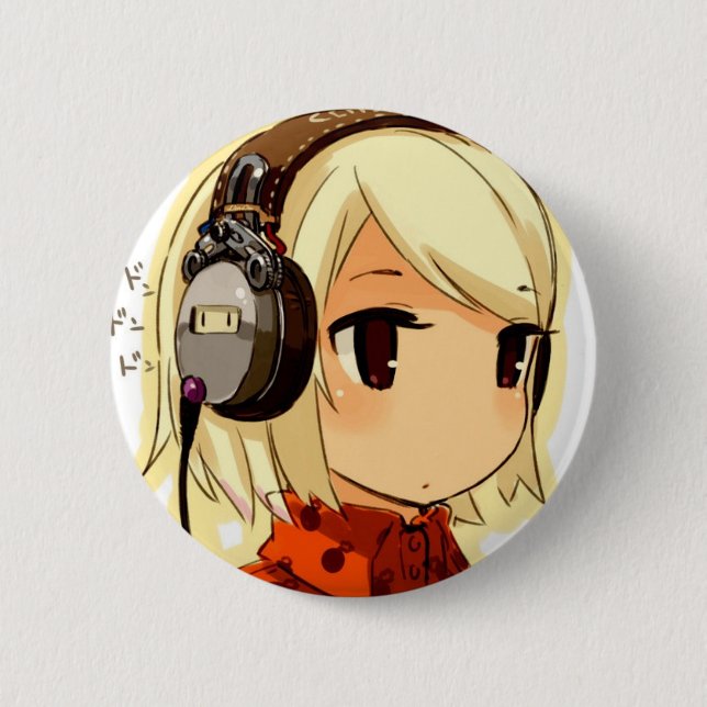 Chibi Music Round Button (Front)