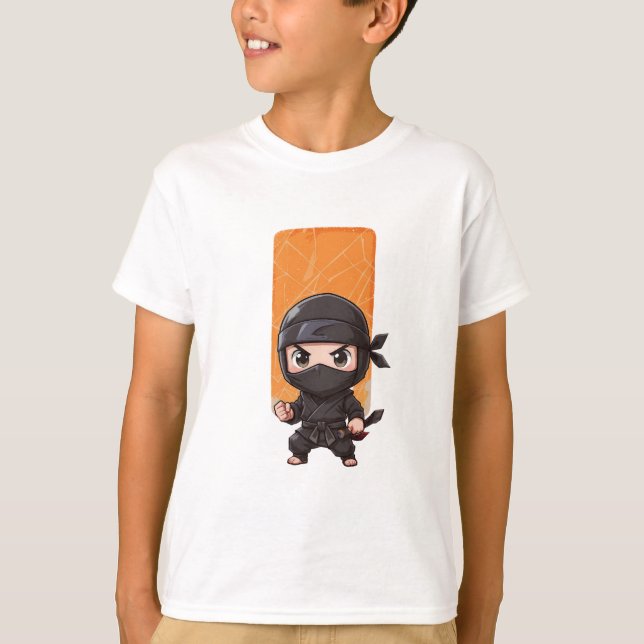 Chibi Ninja Vector Illustration T-Shirt (Front)