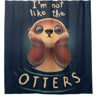 Chibi Otter | Otter Lover | Cute Otter Pun Shower Curtain