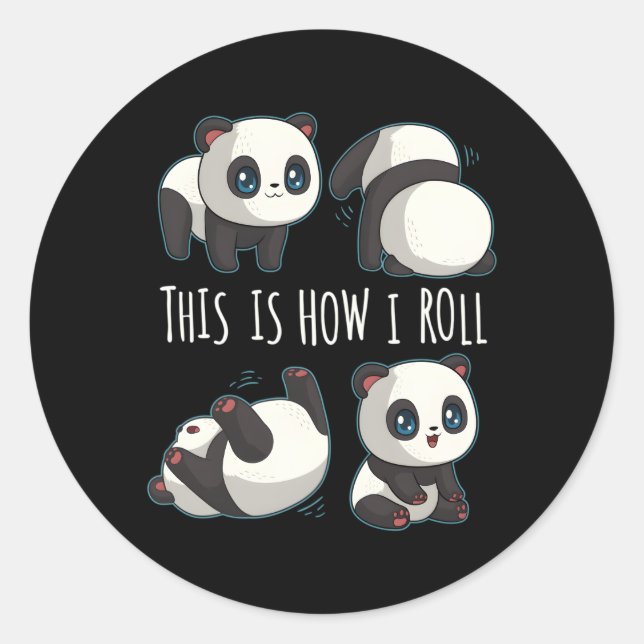 Chibi Panda For Little Bear Panda Panda Classic Round Sticker (Front)