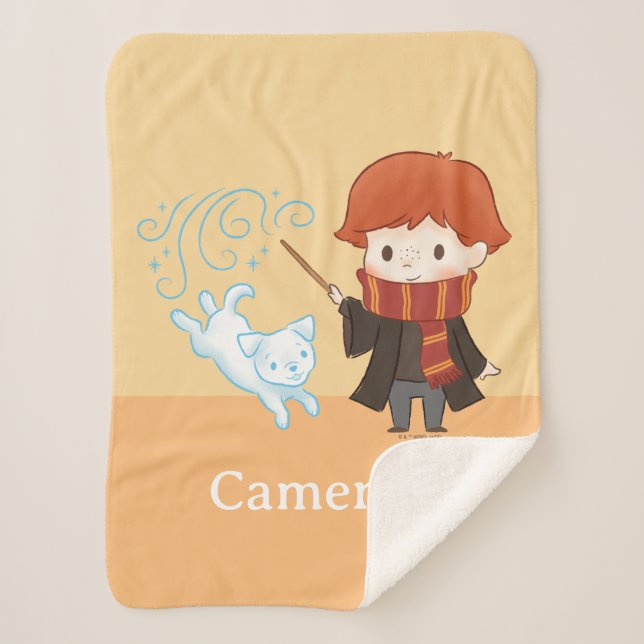 Chibi Ron Weasley Patronus Sherpa Blanket (Front)