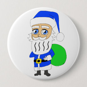 chibi Santa Claus     10 Cm Round Badge