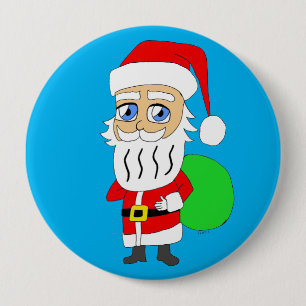 Chibi Santa Claus     10 Cm Round Badge