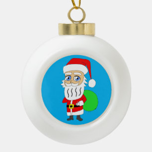 Chibi Santa Claus     Ceramic Ball Christmas Ornament