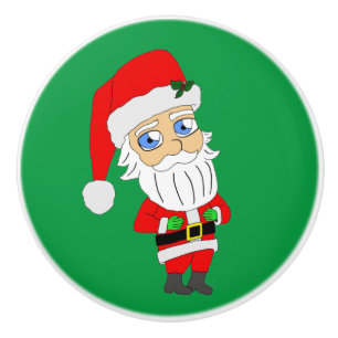 chibi santa claus     ceramic knob