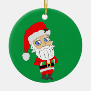 chibi santa claus ceramic ornament