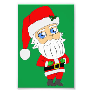 chibi santa claus photo print