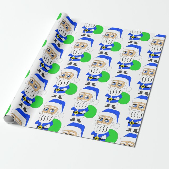 chibi Santa Claus     Wrapping Paper (Unrolled)