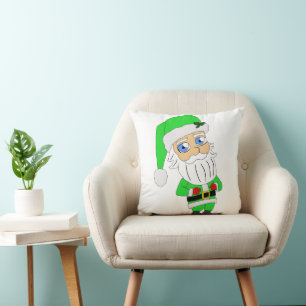 Chibi Santa green suit Cushion