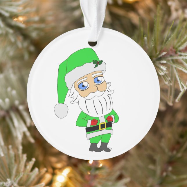 Chibi Santa green suit Ornament (Tree)