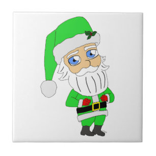 Chibi Santa green suit Tile