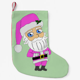 Chibi Santa pink suit Small Christmas Stocking