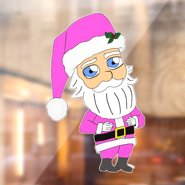 Chibi Santa pink suit Window Cling (Sheet 2)