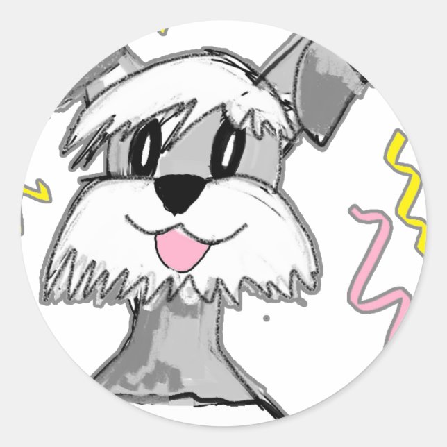 Chibi Schnauzer Classic Round Sticker (Front)