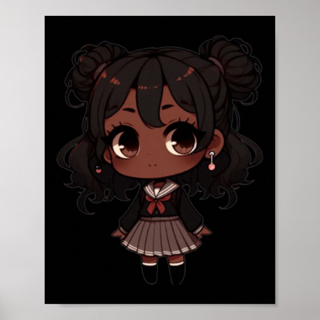 Chibi School Uniform Sticker  Poster (Front)