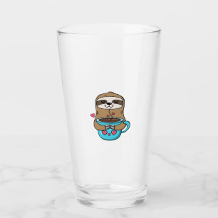 Chibi Sloth Coffee Lover � Cute Kawaii Sloth Huggi Glass