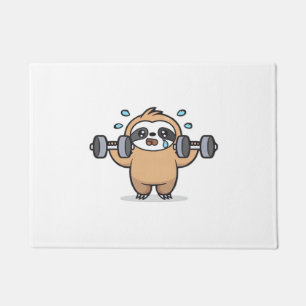 Chibi Sloth Gym Fail – Cute Kawaii Funny Workout A Doormat