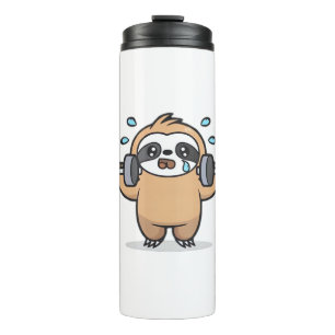 Chibi Sloth Gym Fail – Cute Kawaii Funny Workout A Thermal Tumbler