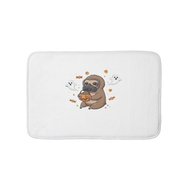 Chibi Sloth Hazmat Halloween Oversized T-Shirt Bath Mat (Front)