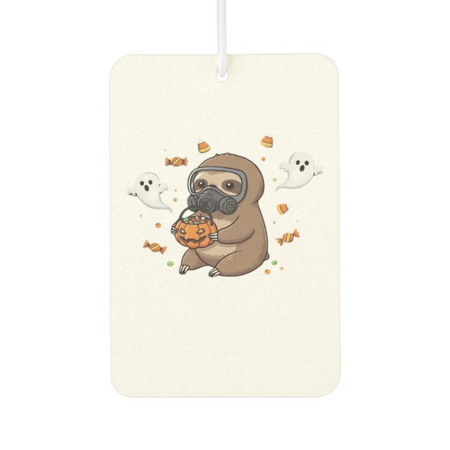 Chibi Sloth Hazmat Halloween Oversized T-Shirt Car Air Freshener (Front)