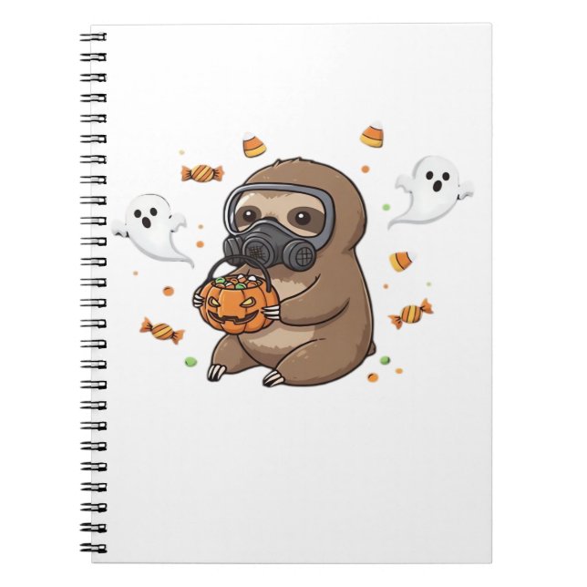 Chibi Sloth Hazmat Halloween Oversized T-Shirt Notebook (Front)