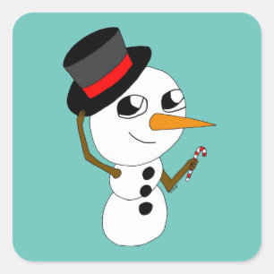 chibi smowman square sticker