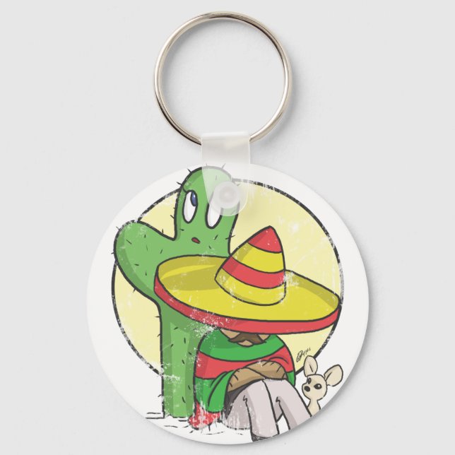 chibi sombrero distressed key ring (Front)