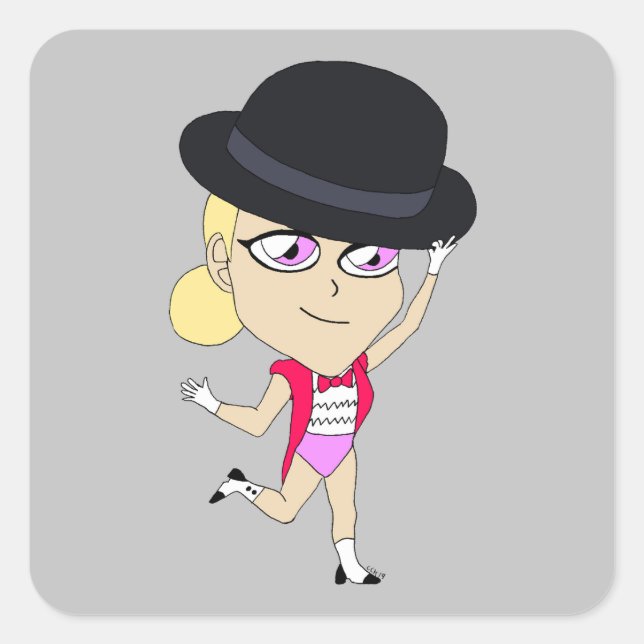 chibi     square sticker (Front)