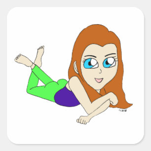 chibi   square sticker