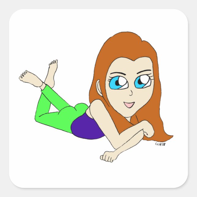 chibi   square sticker (Front)