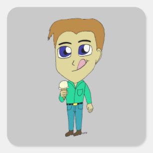 chibi    square sticker