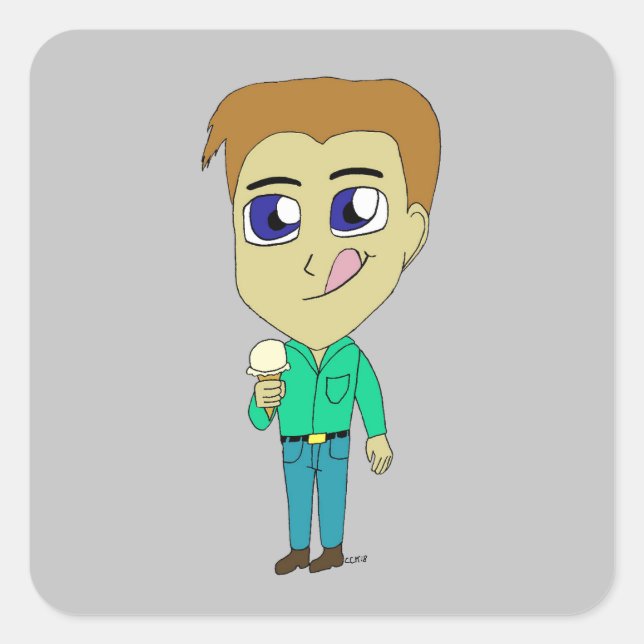 chibi    square sticker (Front)