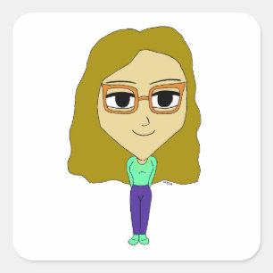 chibi    square sticker