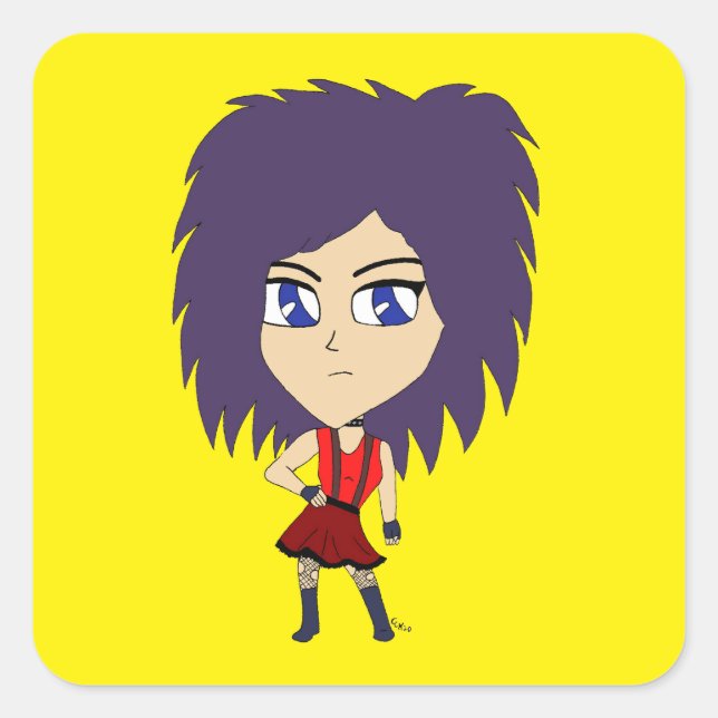 chibi  square sticker (Front)
