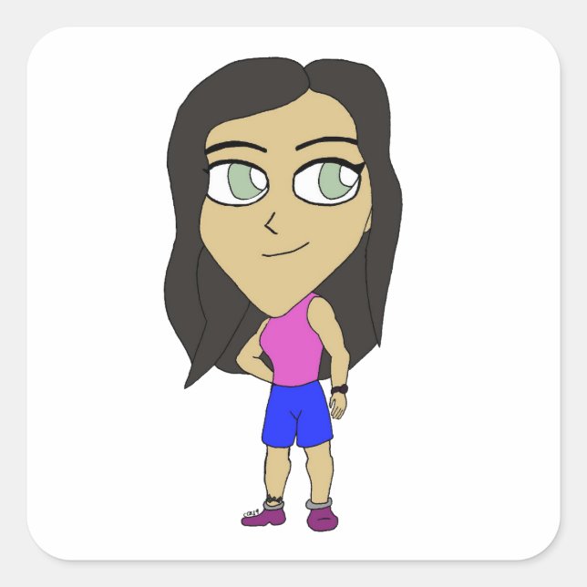 chibi    square sticker (Front)