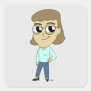 chibi square sticker