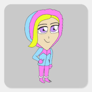 chibi square sticker