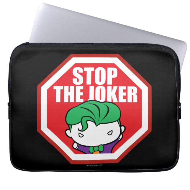 Chibi "Stop The Joker" Sign Laptop Sleeve (Front)