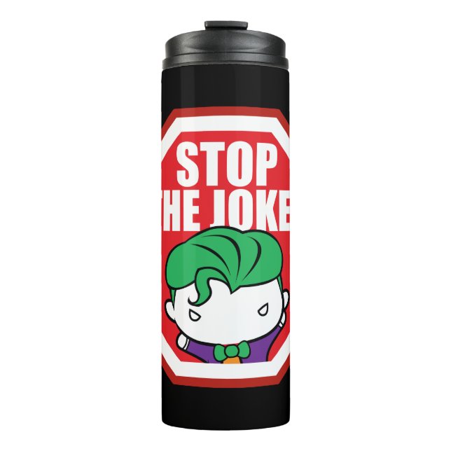 Chibi "Stop The Joker" Sign Thermal Tumbler (Front)