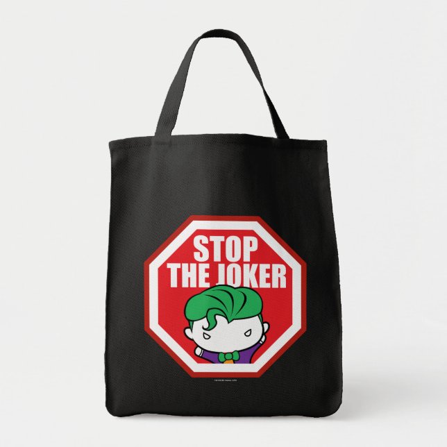 Chibi "Stop The Joker" Sign Tote Bag (Front)