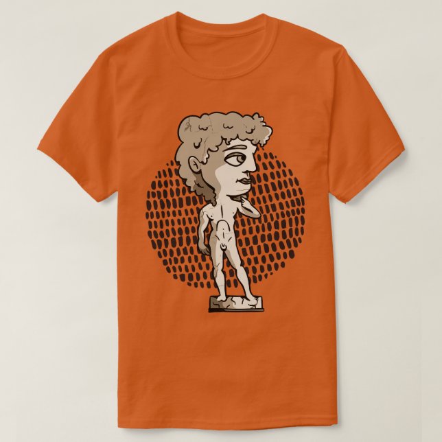 Chibi Style David Sculpture Statue Kawaii Art T-Shirt (Design Front)