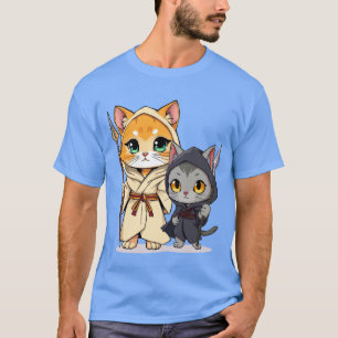 Chibi Style Medieval Cats with Spears T-Shirt