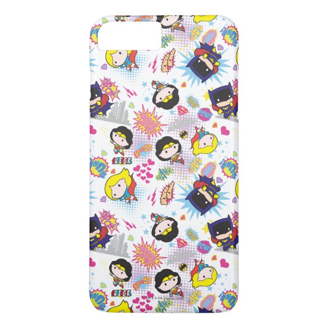 Chibi Super Heroine Pattern Case-Mate iPhone Case (Back)